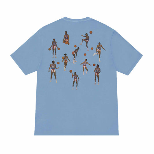 Harlem Globe Tee - Clear Blue