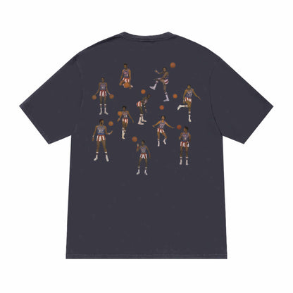 Harlem Globe Tee - Dolphin Blue